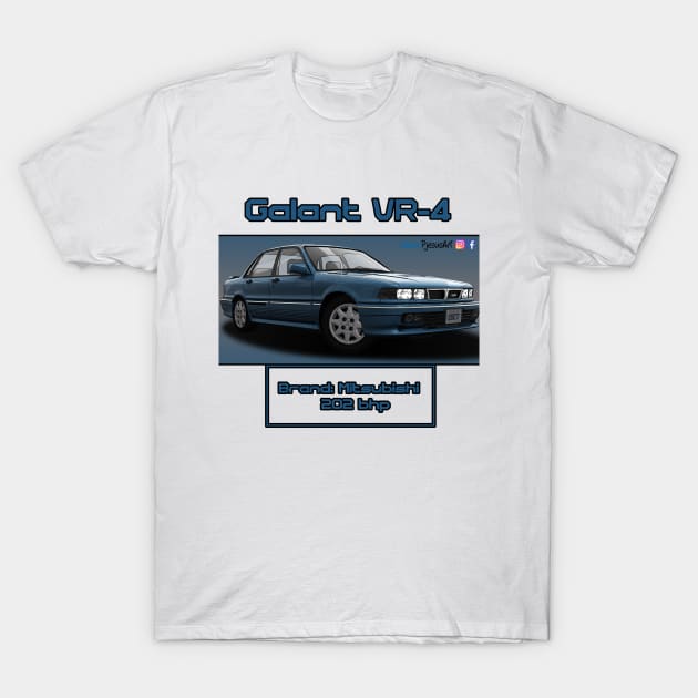 Mitsubishi Galant VR-4 Blue T-Shirt by PjesusArt